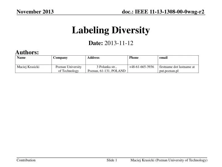 labeling diversity