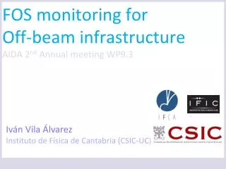 FOS monitoring for Off-beam infrastructure AIDA 2 nd Annual meeting WP9.3