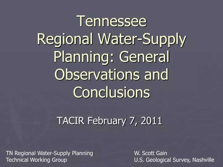 tennessee regional water supply planning general observations and conclusions