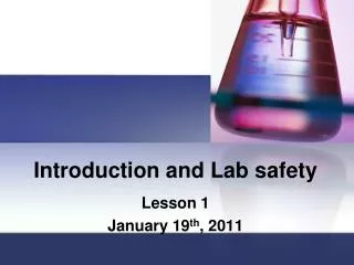 Introduction and Lab safety
