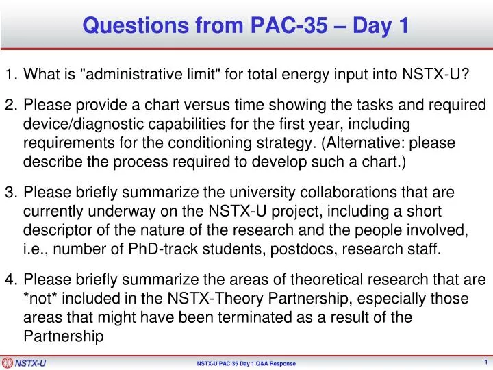 questions from pac 35 day 1