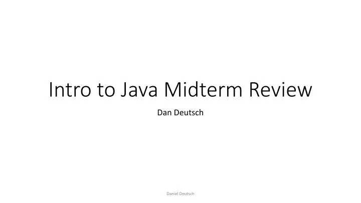 intro to java midterm review