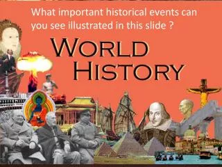 What important historical events can you see illustrated in this slide ?