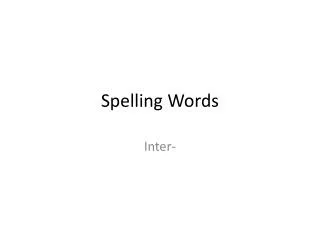 spelling words