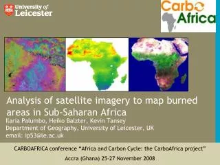 Analysis of satellite imagery to map burned areas in Sub-Saharan Africa