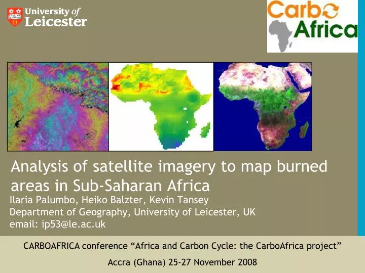analysis of satellite imagery to map burned areas in sub saharan africa