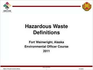 Hazardous Waste Definitions