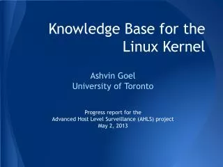 Knowledge Base for the Linux Kernel