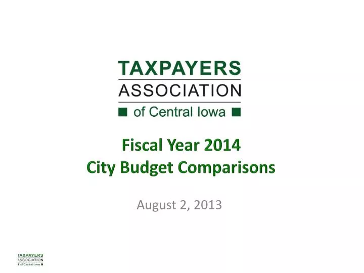 fiscal year 2014 city budget comparisons
