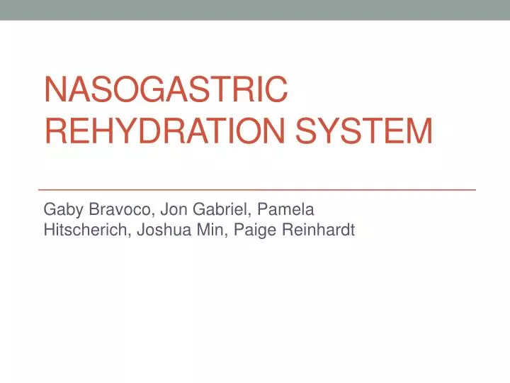 nasogastric rehydration system