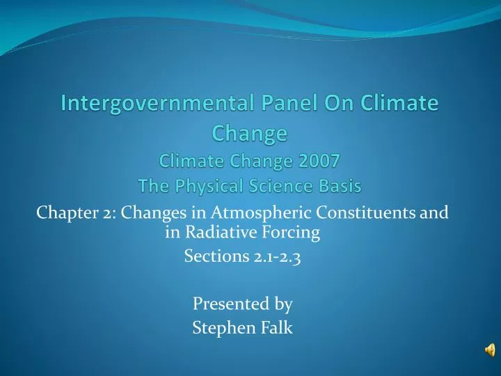 intergovernmental panel on climate change climate change 2007 the physical science basis