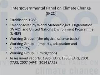 intergovernmental panel on climate change ipcc