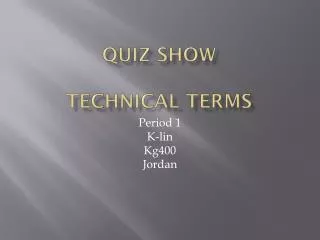 Quiz show Technical terms