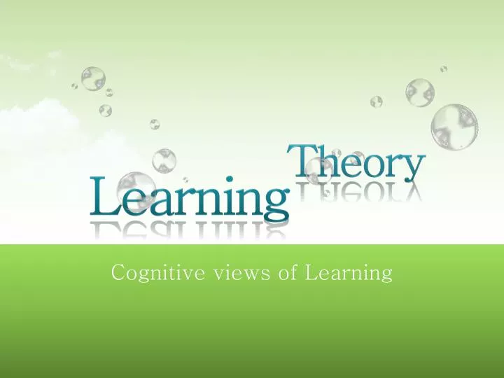 cognitive views of learning