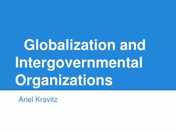 globalization and intergovernmental organizations
