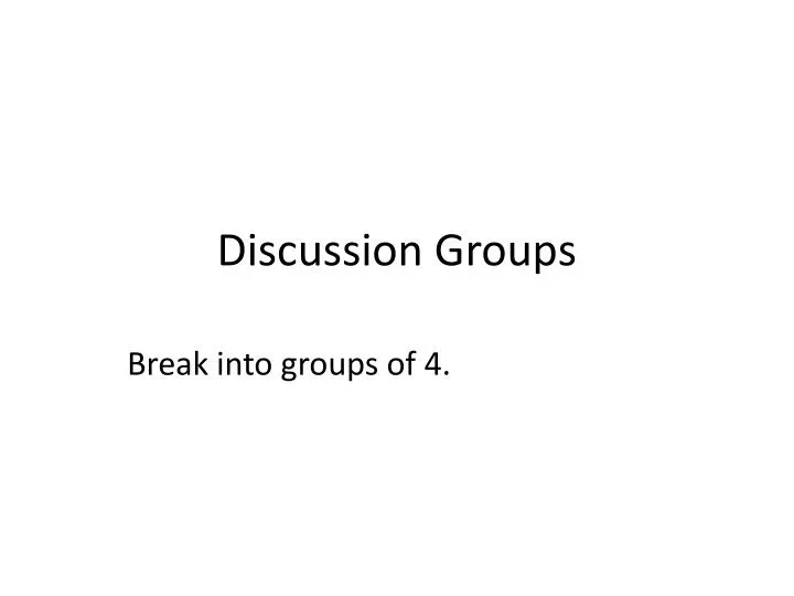 discussion groups
