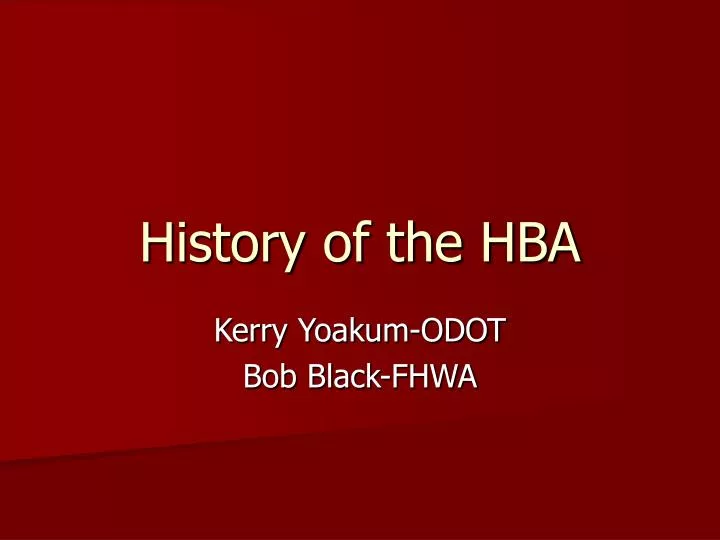 history of the hba