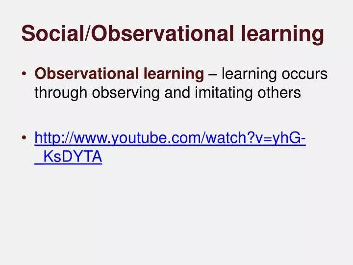social observational learning