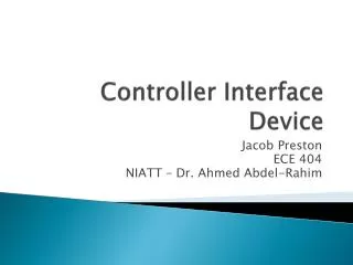 Controller Interface D evice