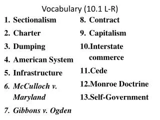 Vocabulary (10.1 L-R)