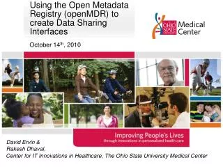 Using the Open Metadata Registry ( openMDR ) to create Data Sharing Interfaces