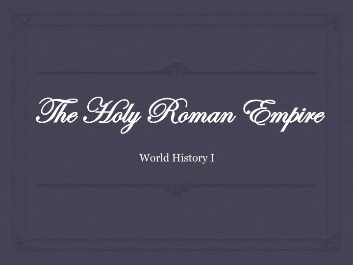 the holy roman empire