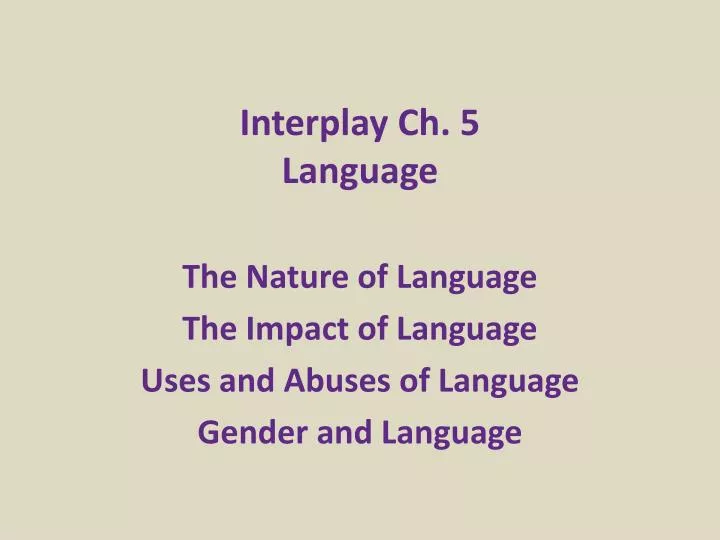interplay ch 5 language