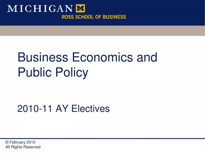 business economics and public policy