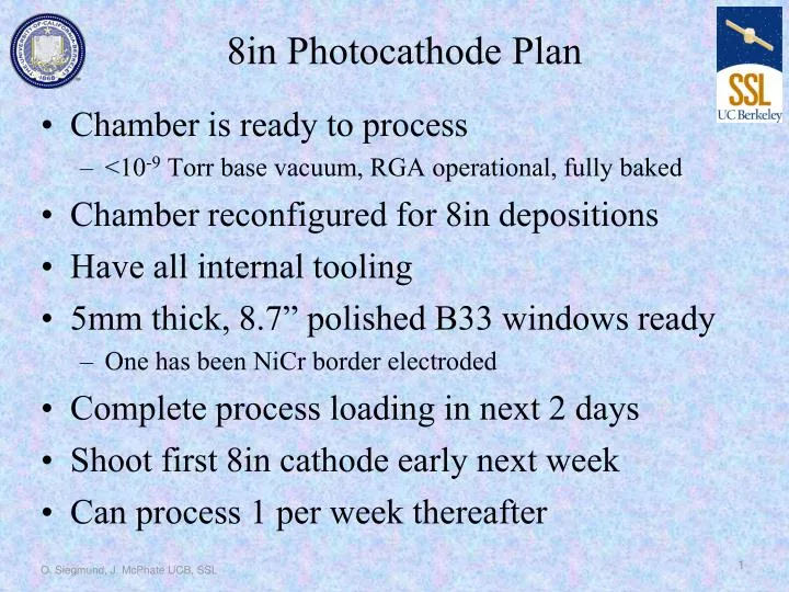 8in photocathode plan