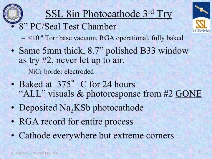 ssl 8in photocathode 3 rd try