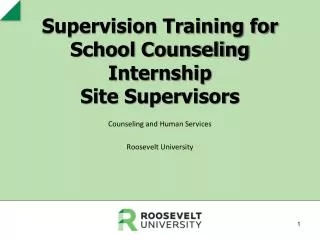 Supervision Training for School Counseling Internship Site Supervisors