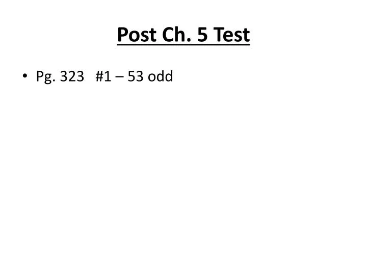 post ch 5 test