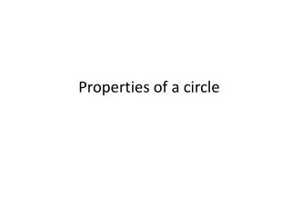 Properties of a circle