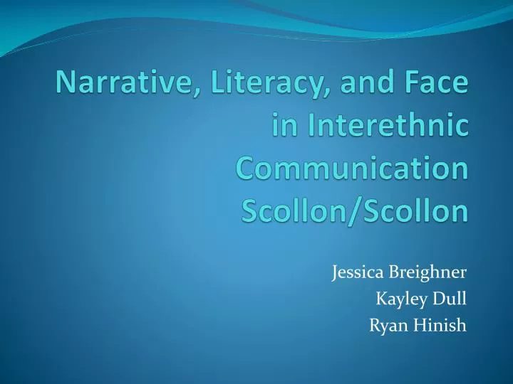 narrative literacy and face in interethnic communication scollon scollon