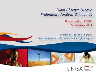 Exam Absence Survey: Preliminary Analysis &amp; Findings Presented at STLSC 15 February 2010