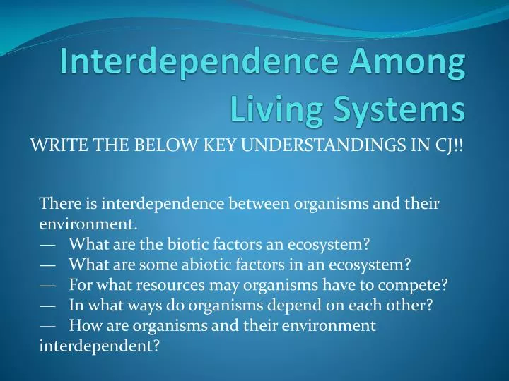 interdependence among living systems