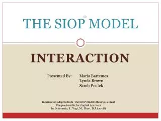 THE SIOP MODEL