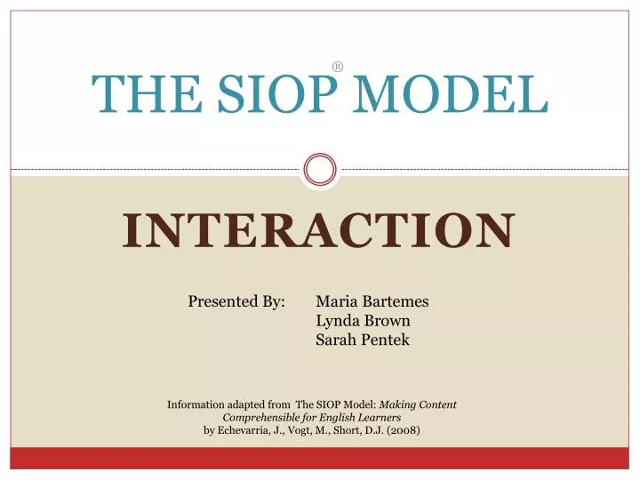 the siop model