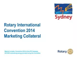 Rotary International Convention 2014 Marketing Collateral