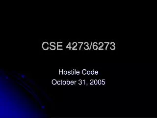 CSE 4273/6273