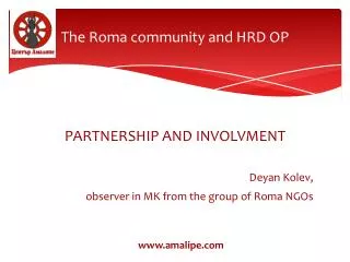 The Roma community and HRD OP