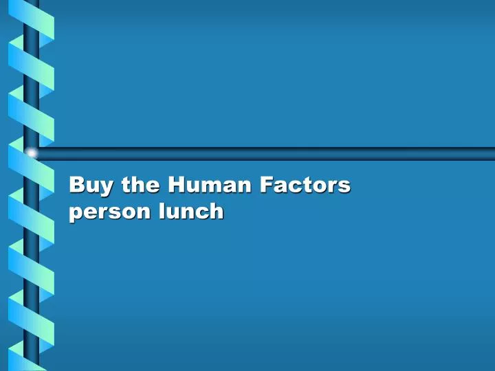 buy the human factors person lunch