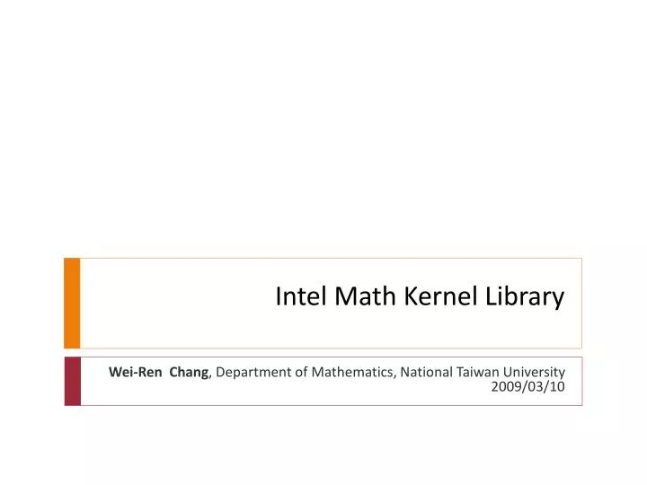 intel math kernel library