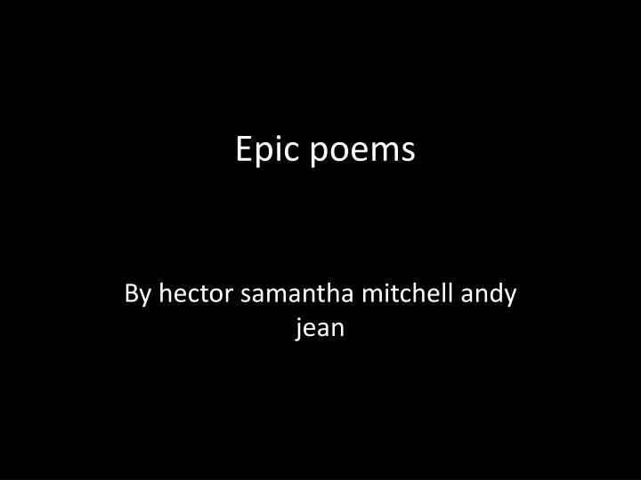 epic poems
