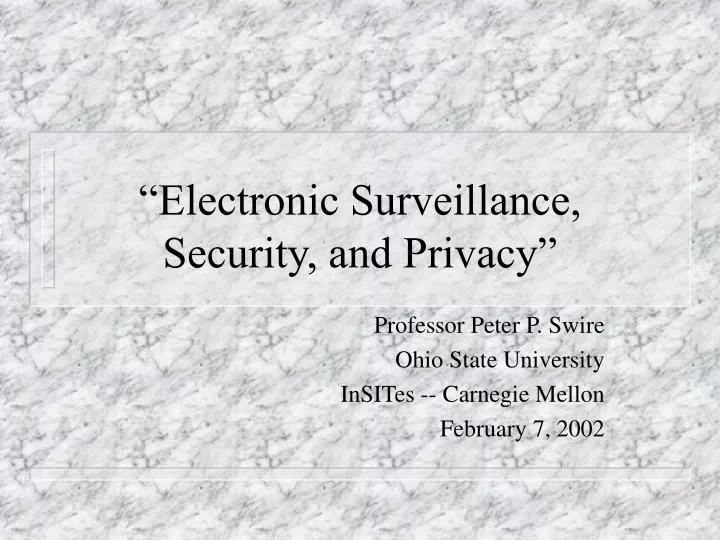 electronic surveillance security and privacy