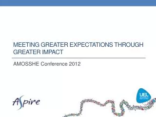 Meeting greater expectations through greater impact