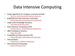 Data Intensive Computing