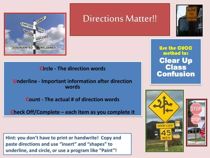 directions matter
