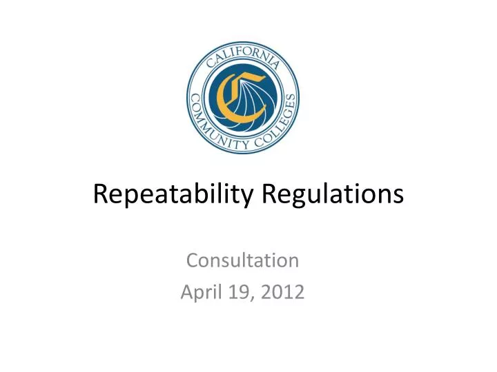 repeatability regulations