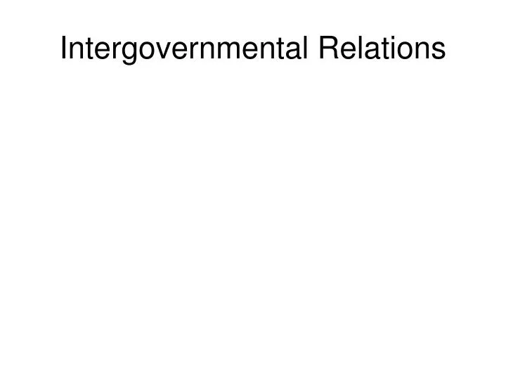 intergovernmental relations